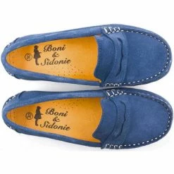 Boni & Sidonie BONI AMBROISE - Mocassin garçon Couleur Daim Bleu Clair -Boni & Sidonie || Bulle Bobble || Baerchi Soldes 17362585 500 C