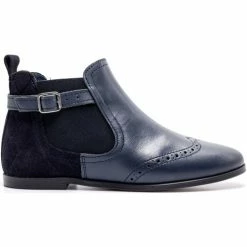 Boni & Sidonie BONI BEN - Boots fille & bottines fille Couleur Daim Bleu Marine