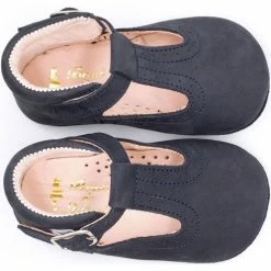 Boni & Sidonie BONI JOHAN II - Chausson cuir bébé Couleur Bleu Marine -Boni & Sidonie || Bulle Bobble || Baerchi Soldes 18449556 500 C