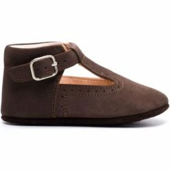 Boni & Sidonie BONI JOHAN II - Chausson cuir bébé Couleur Daim Marron