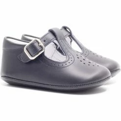 Boni & Sidonie BONI ANDREW - Chausson cuir bébé Couleur Bleu Marine -Boni & Sidonie || Bulle Bobble || Baerchi Soldes 22960207 500 C