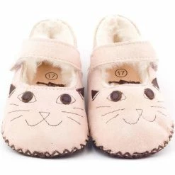 Boni & Sidonie BONI CAT - Chausson cuir bébé Couleur Rose -Boni & Sidonie || Bulle Bobble || Baerchi Soldes 4461815 500 C
